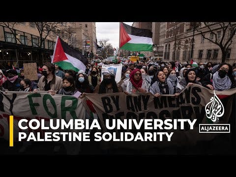طلاب جامعة كولومبيا الأمريكية نصبوا خيام الاعتصام تضامنا مع غزة